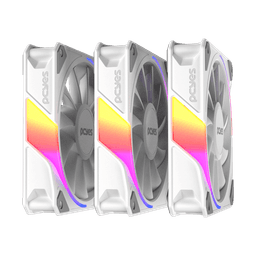 Kit Cooler Fan PCYES Sangue Frio 3 ARGB White Ghost Reverse 120mm 2200RPM 60CFM K3ARGBSF3WGRVBR 3