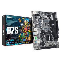 Placa-mãe PCYES B75 LGA1155 DDR3 M.2 NVMe M-ATX PCYB75-3G16 1
