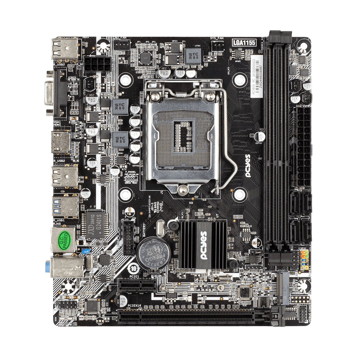 Placa-mãe PCYES B75 LGA1155 DDR3 M.2 NVMe M-ATX PCYB75-3G16 detalhe