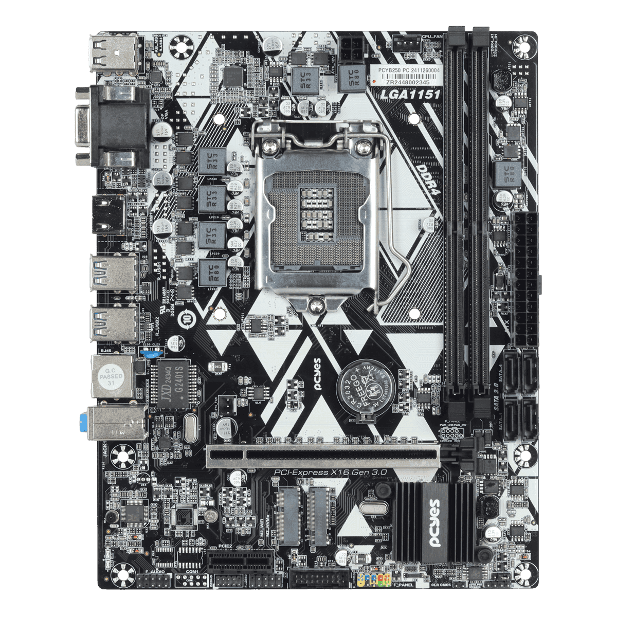 Placa-mãe PCYES B250 LGA1151 DDR4 M.2 NVMe M-ATX PCYB250-9G64 detalhe