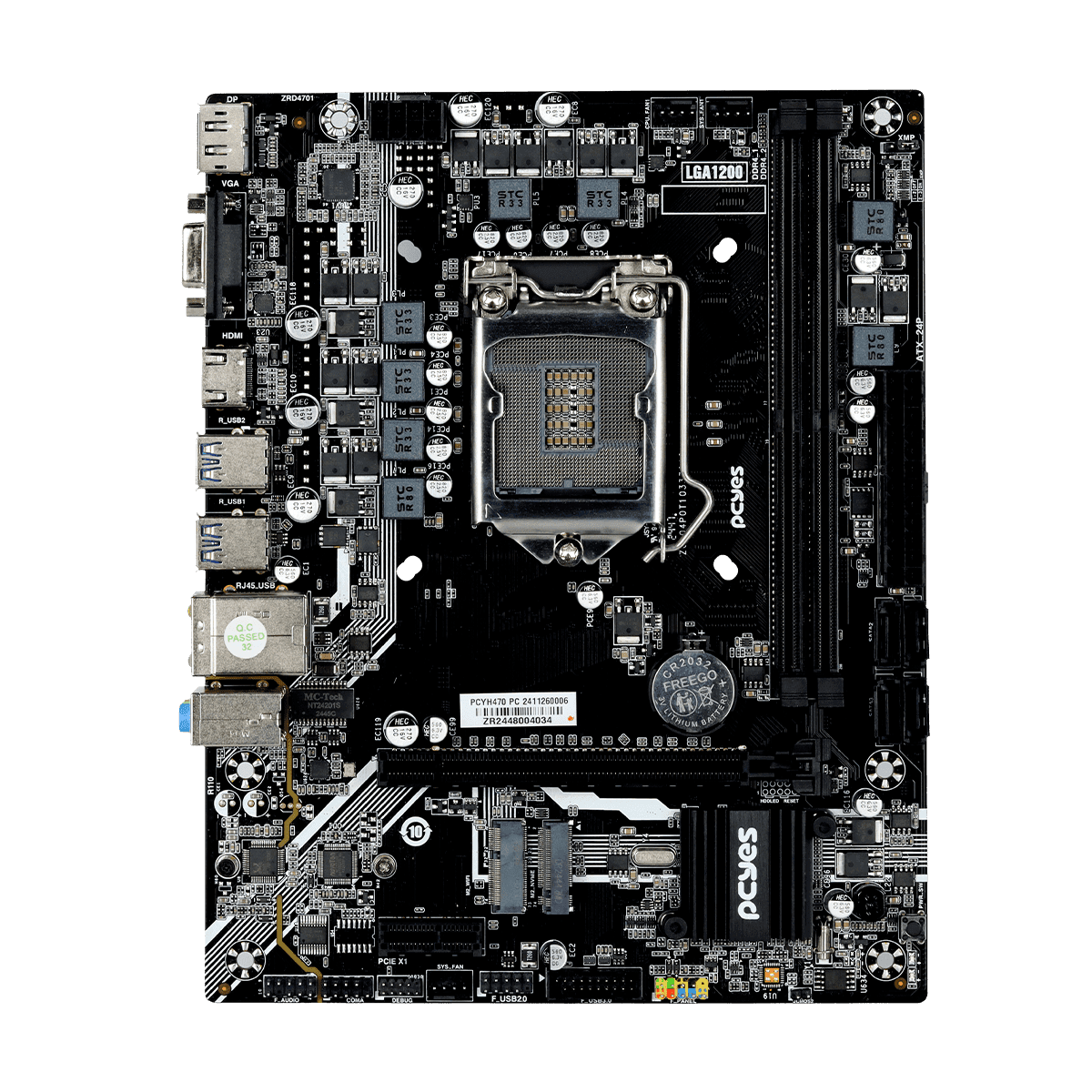 Placa-mãe PCYES H470 LGA1200 DDR4 M.2 NVMe M-ATX PCYH470-10G64 detalhe