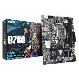 Placa-mãe PCYES B760 DDR5 M.2 NVMe LGA1700 M-ATX PCYB760-14G64 1