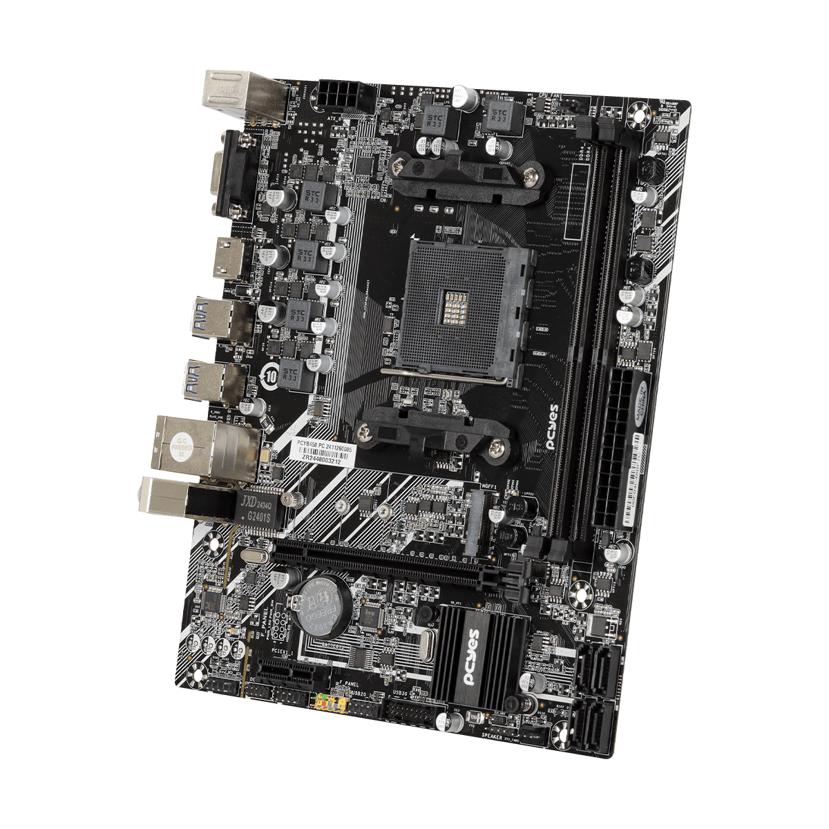 Placa Mãe PCYES B450 AM4 DDR4 M.2 NVMe Micro ATX PCYB450-RZ564 em destaque