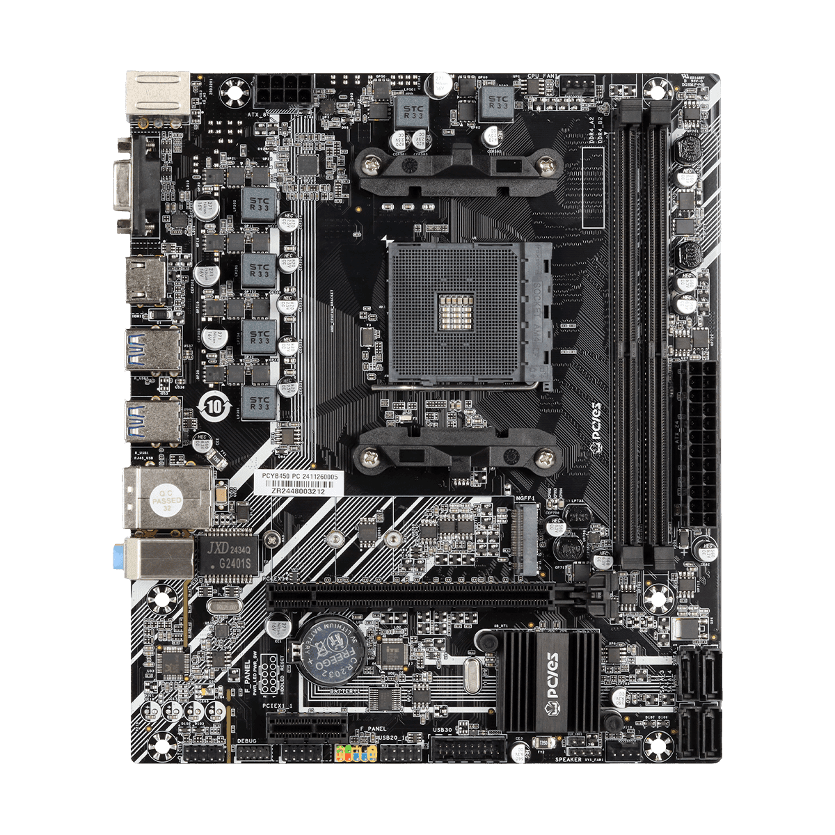 Placa Mãe PCYES B450 AM4 DDR4 M.2 NVMe Micro ATX PCYB450-RZ564 detalhe