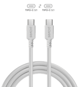Cabo USB-C 3.1 para USB-C 3.1 PCYES Branco 1 Metro PUCP1B 2