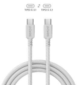 Cabo USB-C 3.1 para USB-C 3.1 PCYES Nylon Branco 3 Metros PUCP3B 2