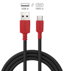 Cabo PCYES USB-A para USB-C 2.0 480Mbps Nylon Vermelho 3 Metros CBPY03V 2
