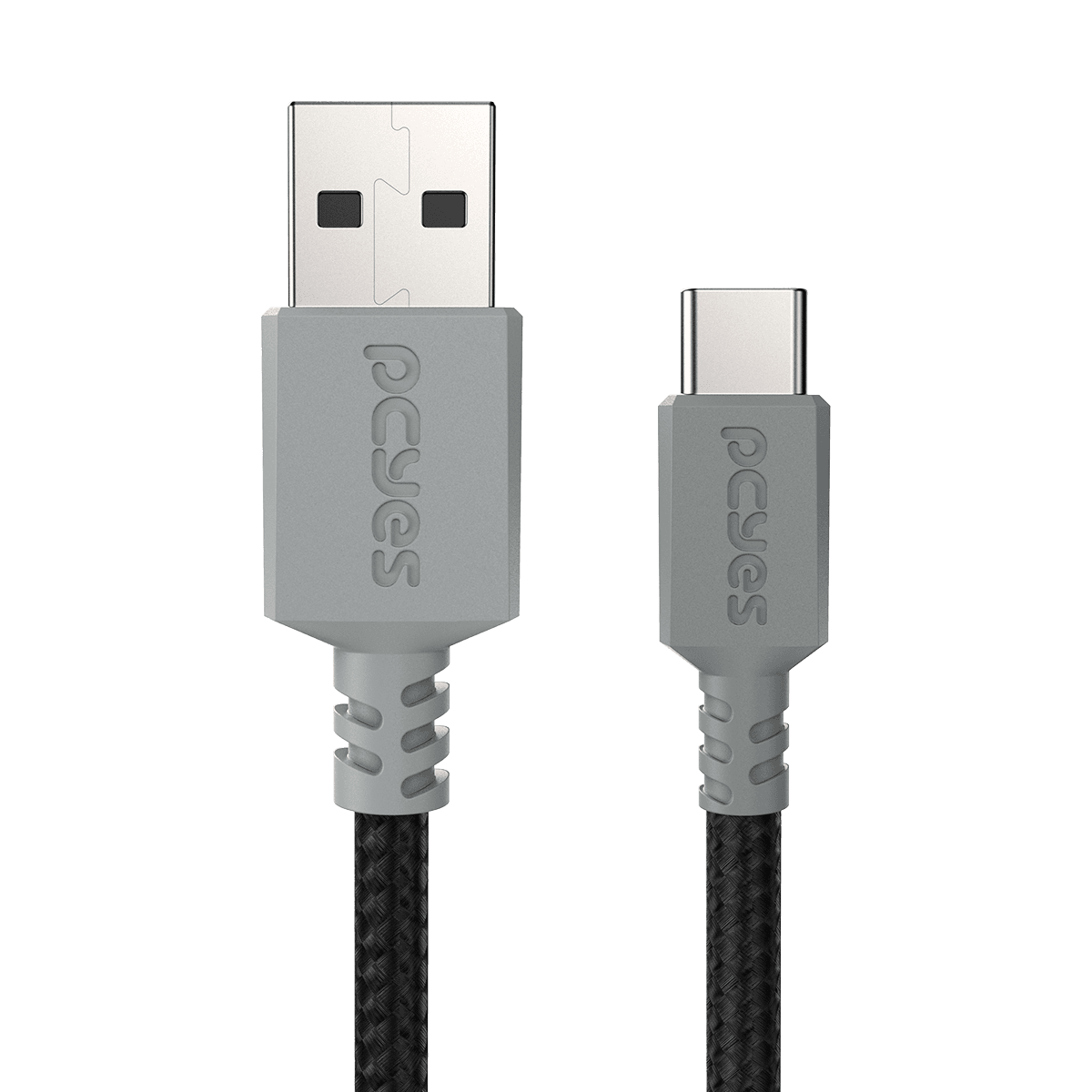 Cabo USB A 2.0 para USB Tipo-C PCYES 3M Nylon 3A CBPY03C detalhe