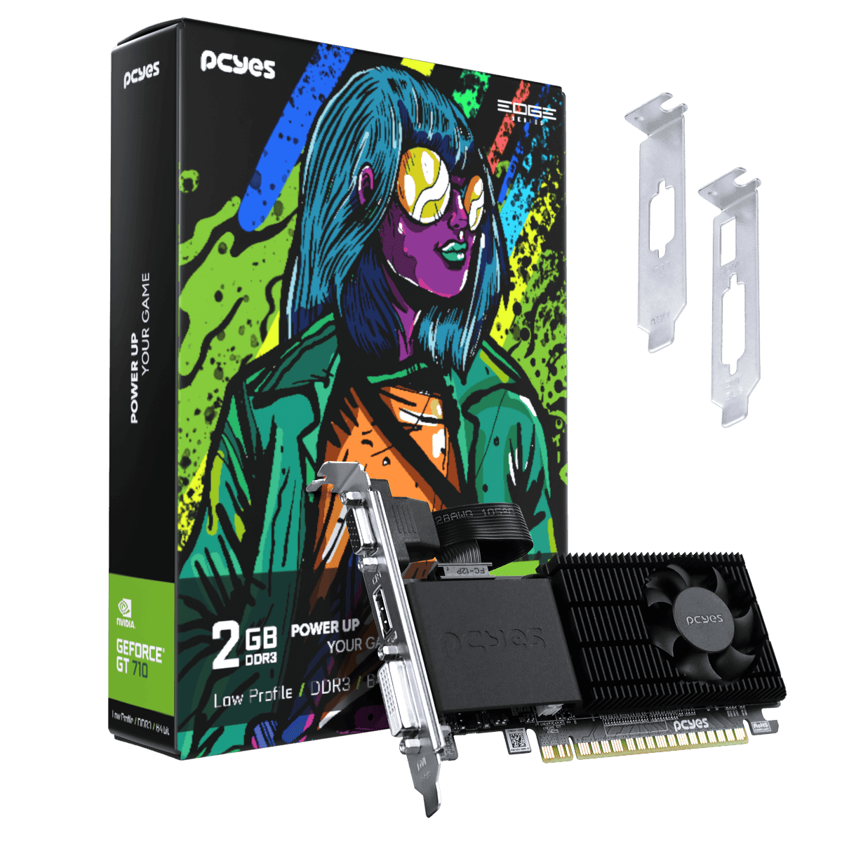 Placa de Vídeo NVIDIA GeForce GT 710 2GB DDR3 Low Profile