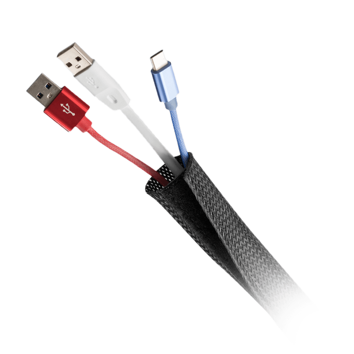 Fita Organizadora de Cabos PCYES Preta 100cm Velcro SC-47C detalhe