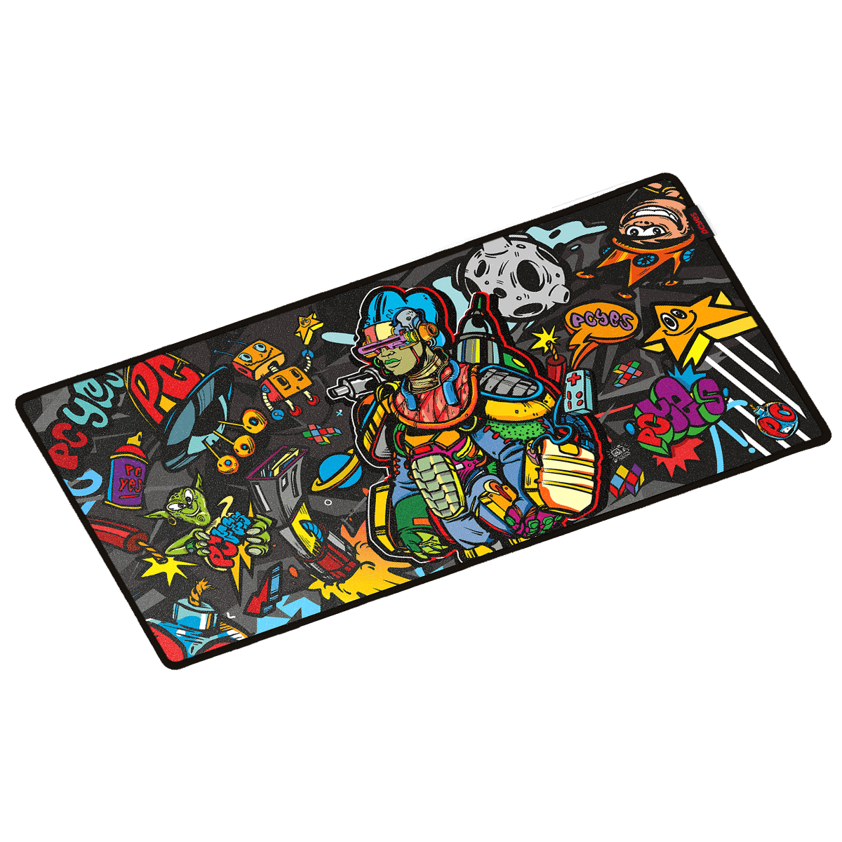 Mouse Pad Apollo Extended PCYES 900x420mm Speed Base Antiderrapante APL90X42 detalhe