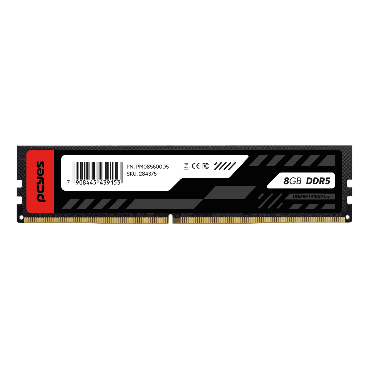 Memória PCYES UDIMM 8GB DDR5 5600MHz Desktop PM085600D5 detalhe