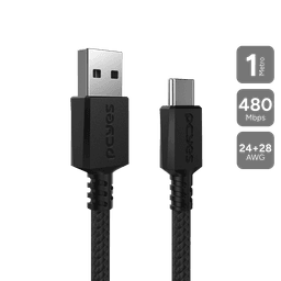 Cabo PCYES USB A para USB Tipo-C 1 Metro Nylon 3A 480Mbps PUACN-01 1