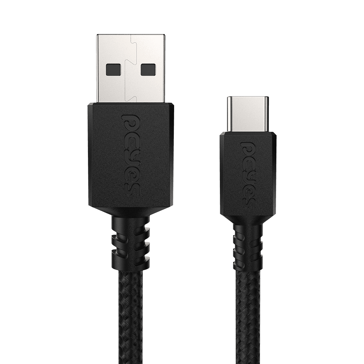 Cabo PCYES USB A para USB Tipo-C 1 Metro Nylon 3A 480Mbps PUACN-01 detalhe