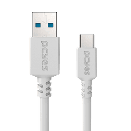 Cabo PCYES USB-A 3.0 para USB-C 5Gbps 15W Branco 1 Metro PUCAP3-1B 3