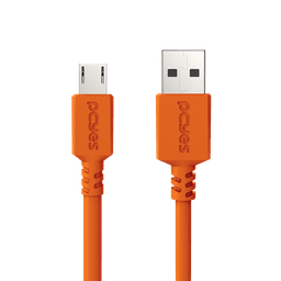 Cabo PCYES Micro USB para USB A 2.0 2 Metros Laranja Nylon 3A PMUAM-2L 3