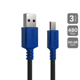 Cabo Micro USB PCYES USB A 2.0 3M Nylon 3A PMUAN-3A 1