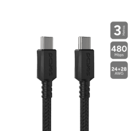 Cabo USB Tipo-C para Tipo-C 2.0 PCYES 3M Nylon 3A PUCC2-3P 1