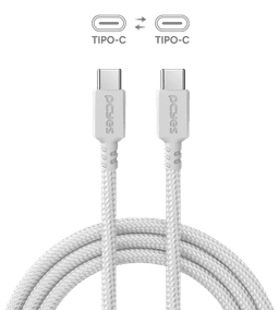 Cabo PCYES USB-C 2.0 15W 480Mbps Nylon Branco 3 Metros PUCC2-3B 2