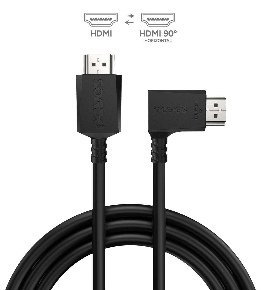 Cabo Hdmi 2 1 Pcyes Conector 90 Horizontal Preto 3 M Ph 21 3 H A em destaque