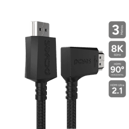 Cabo HDMI PCYES 2.1 90° Horizontal 8K 60Hz Nylon Preto 3 Metros PHM21-3HNP 1
