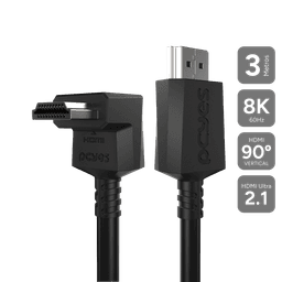 Cabo HDMI 2.1 PCYES Conector 90º Vertical 2M PVC PH21-2V-D 1