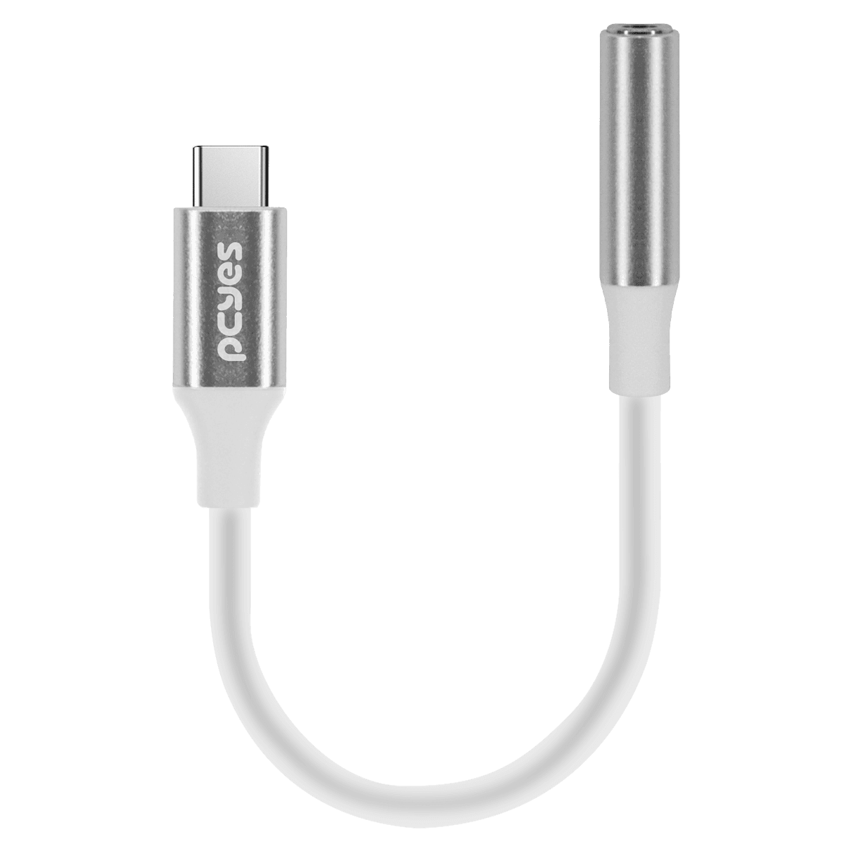 Cabo USB-C para P3 PCYES Áudio Hi-Fi DAC 24/96kHz Branco 15cm P3UCP-15B detalhe