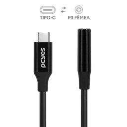 Cabo USB-C para P3 Fêmea PCYES 15cm DAC Hi-Fi P3UCP-15P 2