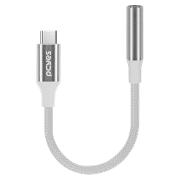 Cabo USB-C para P3 Fêmea PCYES Hi-Fi Nylon Branco 15cm P3UCP-15HFB 3