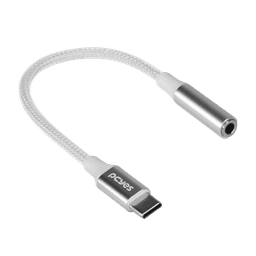 Cabo USB-C para P3 Fêmea PCYES Hi-Fi Nylon Branco 15cm P3UCP-15HFB 4