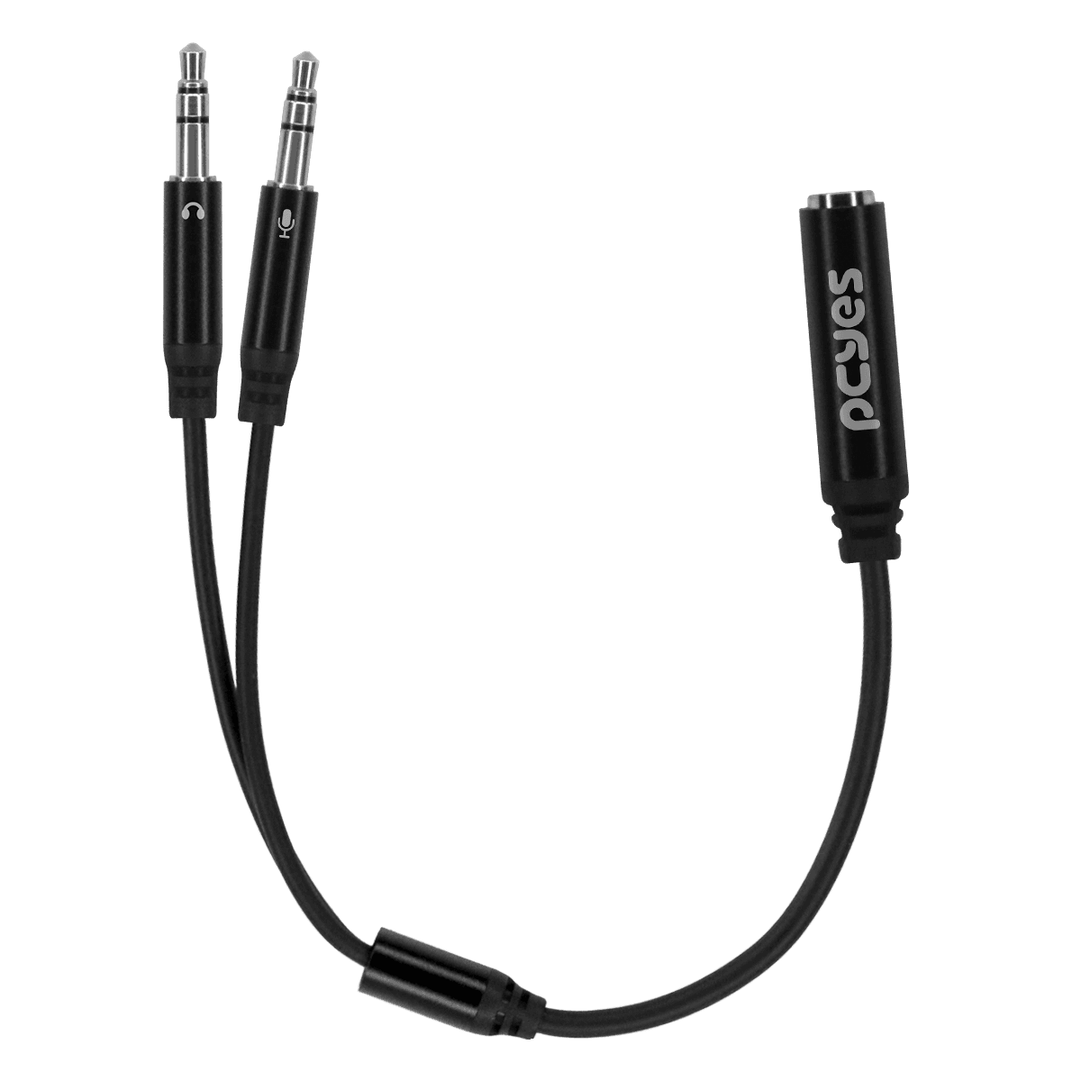 Cabo Adaptador Y P3 Fêmea para P2 Macho PCYES 15cm P3Y-15 detalhe