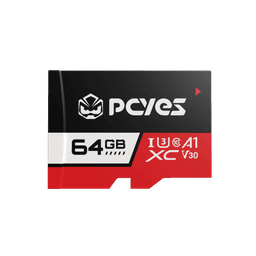 Cartão Micro SD PCYES 64GB C10 U3 V30 80MB/s SDA 6.0 PY64GBSDXC 1