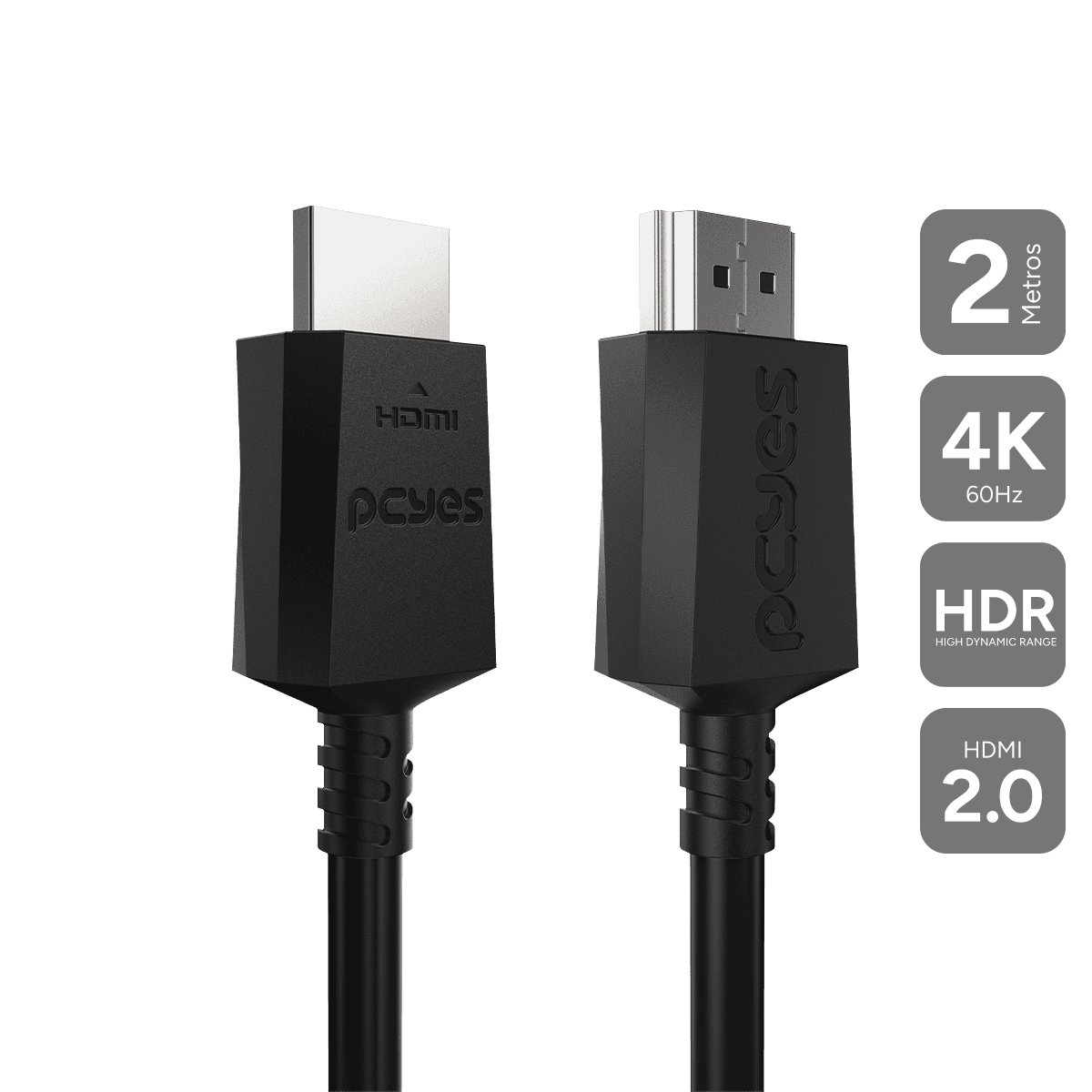Cabo HDMI PCYES 2.0 4K 60Hz 2m PHM20-2NZ