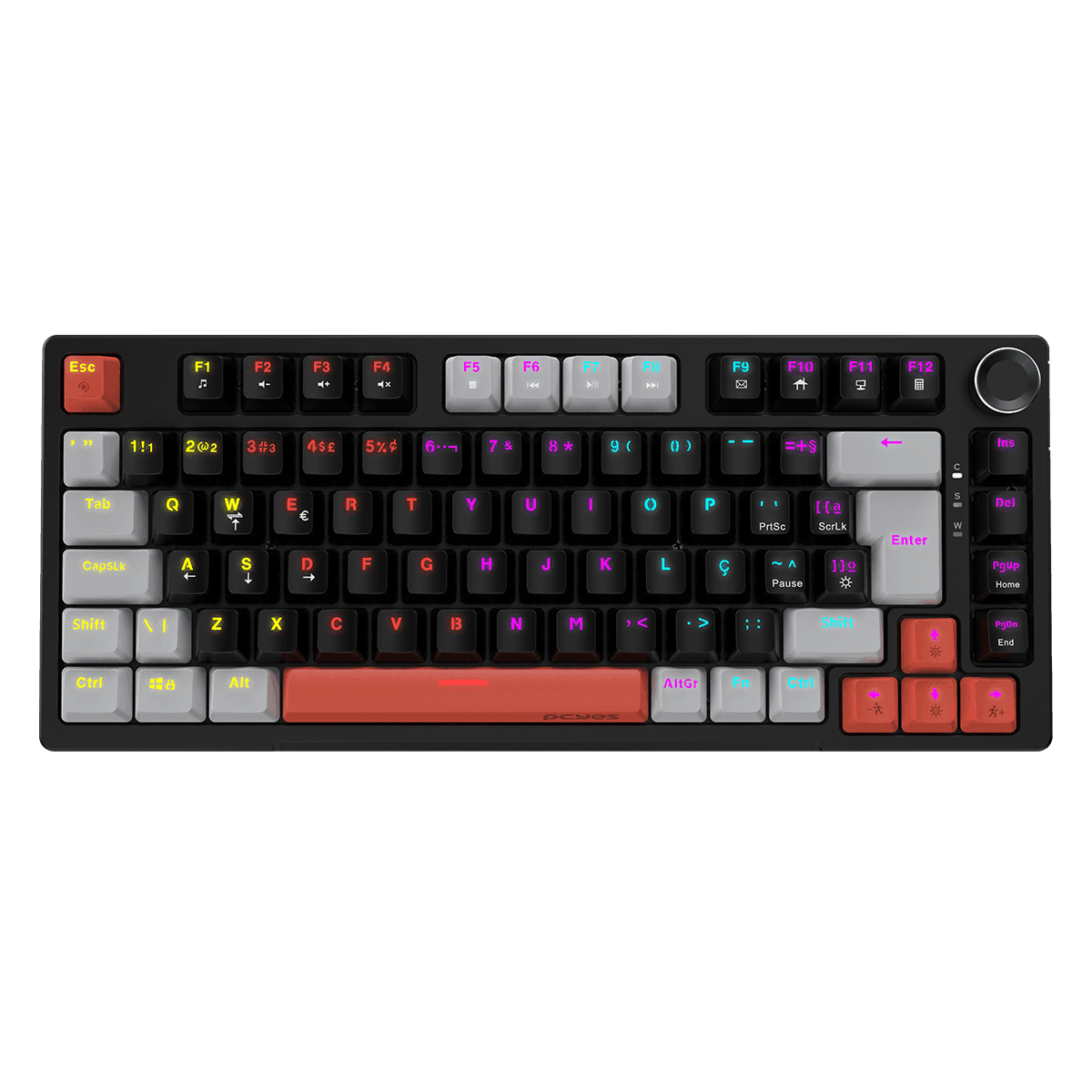 Teclado Mecânico Arkeum PCYES Black Vulcan Blue Switch AKBV75BBR