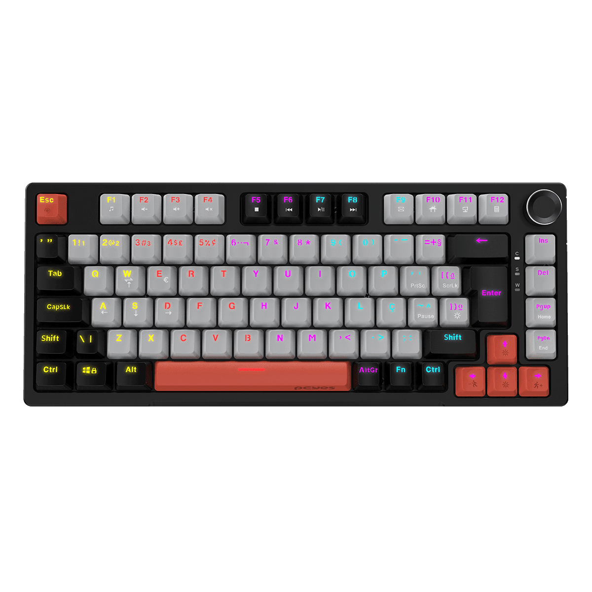 Teclado Mecânico Arkeum PCYES Black Vulcan Red Switch AKBV75RBR