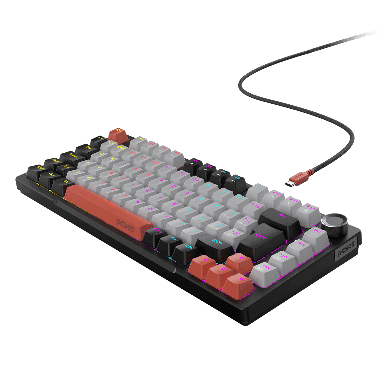 Teclado Mecânico Arkeum PCYES Black Vulcan Red Switch AKBV75RBR em destaque