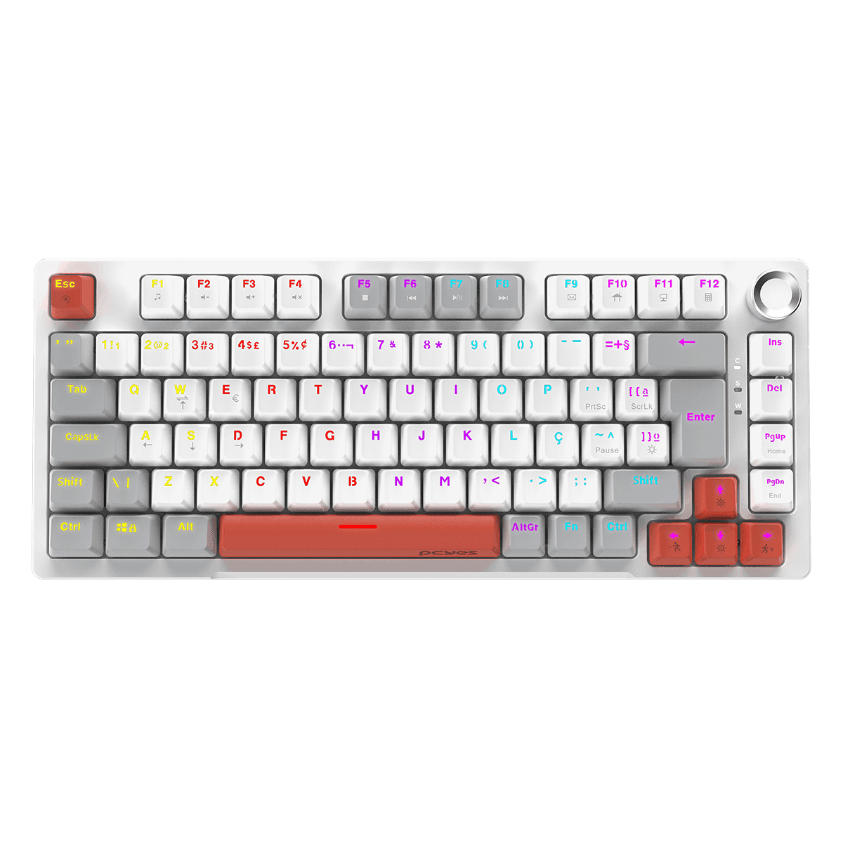 Teclado Mecânico Arkeum PCYES White Ghost Blue Switch AKWG75BBR