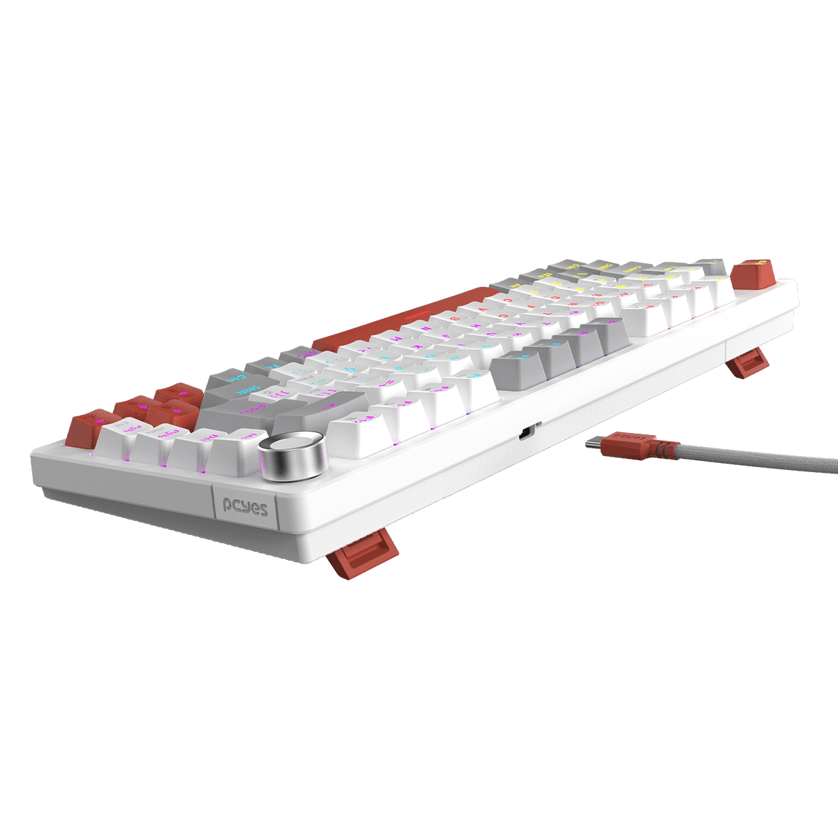 Teclado Mecânico Arkeum PCYES White Ghost Blue Switch AKWG75BBR detalhe