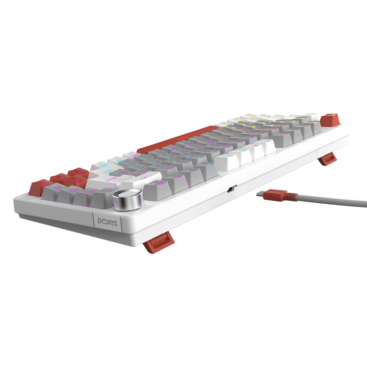 Teclado Mecânico Arkeum PCYES White Ghost Red Switch AKWG75RBR detalhe
