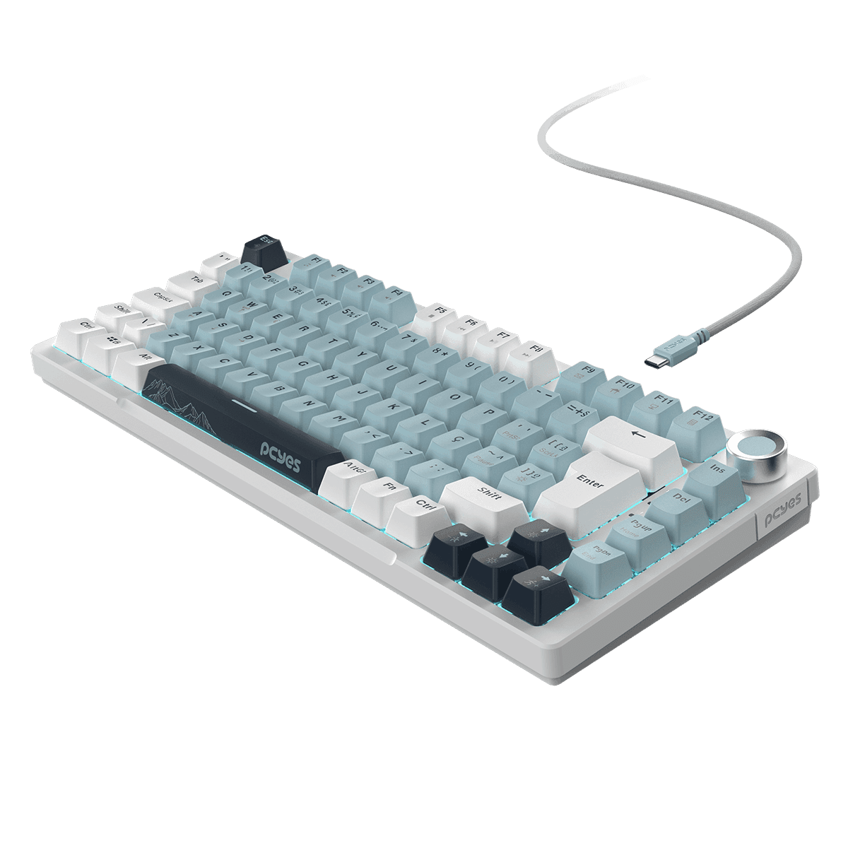 Teclado Mecânico PCYES Arkeum Summit Edition 75% ABNT2 Switch Red AKSM75RBR em destaque
