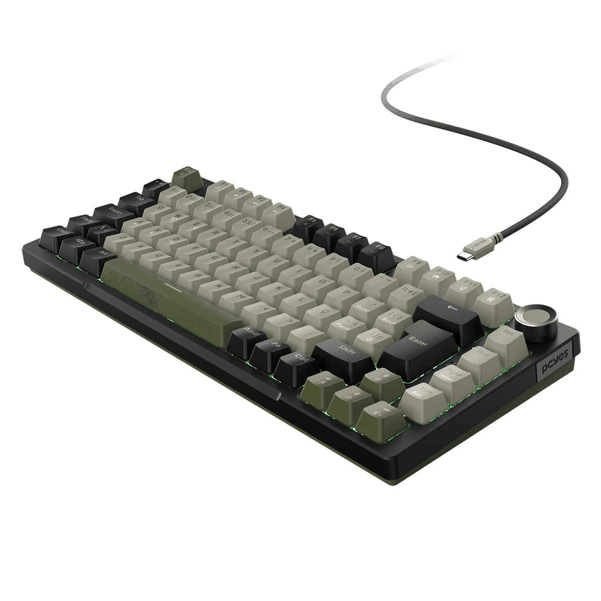 Teclado Mecânico PCYES Arkeum Cammo Edition 75% ABNT2 Switch Red AKCM75RBR em destaque