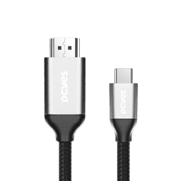 Cabo PCYES USB-C para HDMI 2.0 4K 60Hz Nylon Preto 2 Metros PUCH2 3
