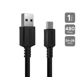 Cabo PCYES USB A para USB Tipo-C 1 Metro PVC 3A 480Mbps PUACP-10 1