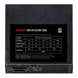 Fonte PCYES ATX Electra 300W PFC Ativo ELEC300W 5