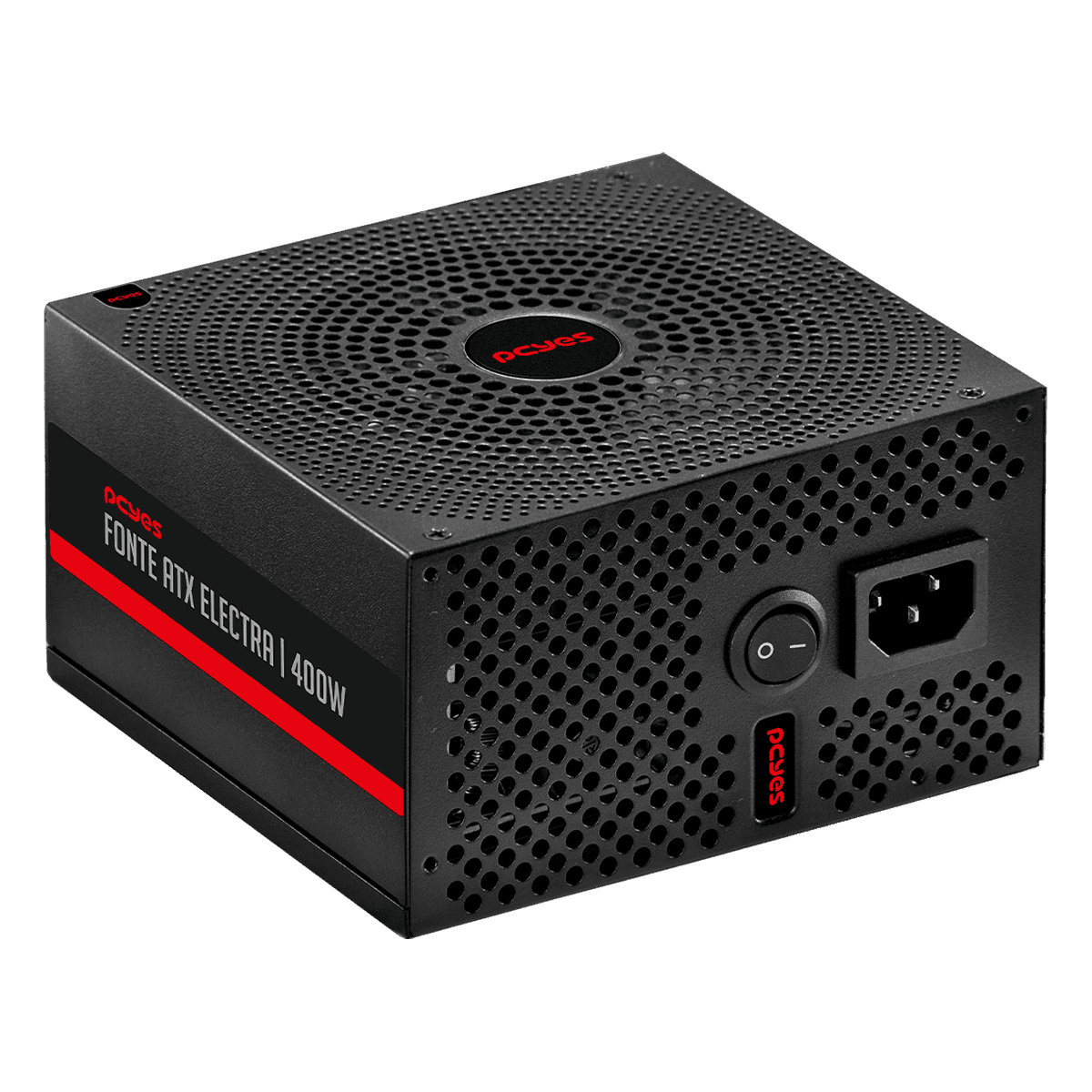 Fonte PCYES ATX Electra 400W PFC Ativo ELEC400W em destaque