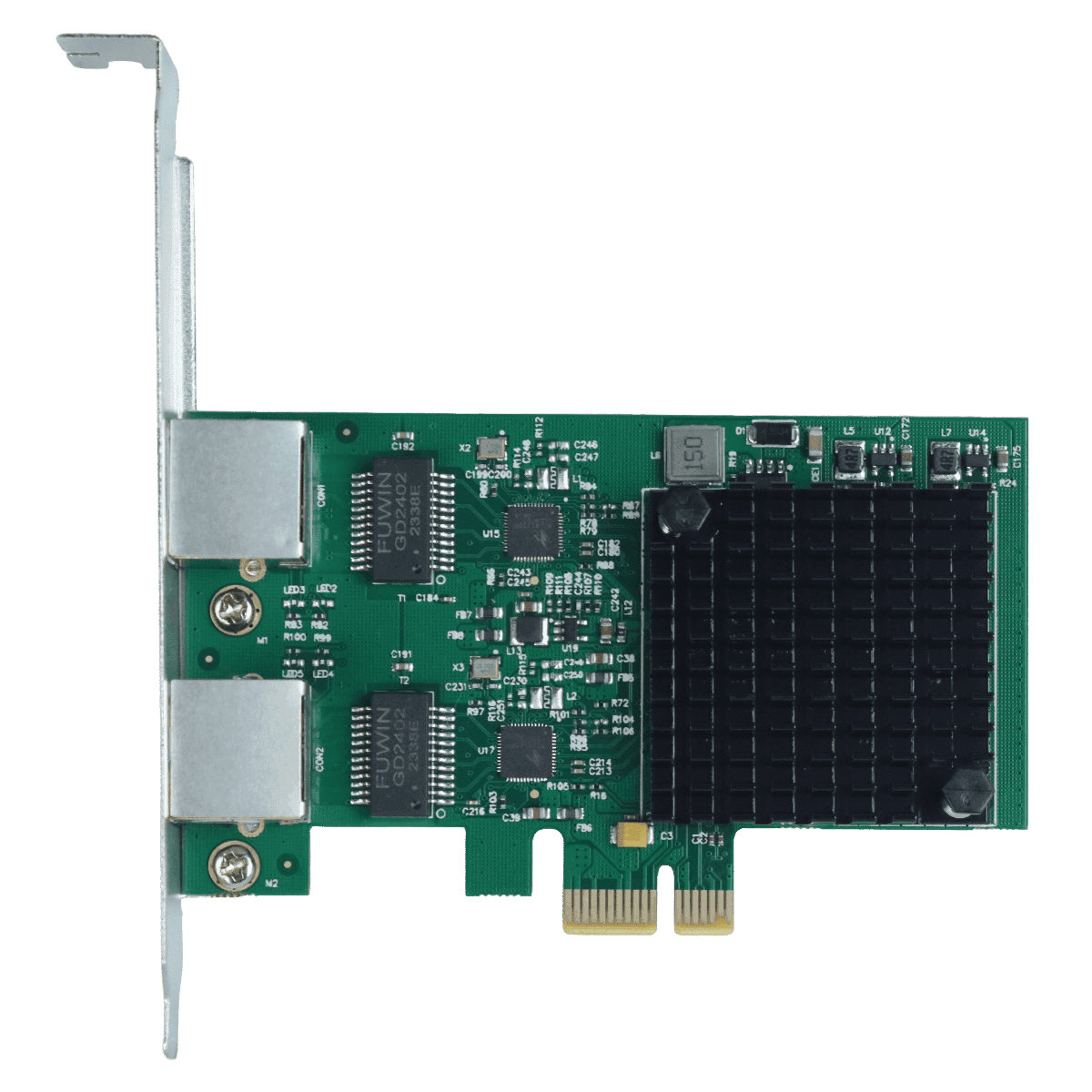 Placa de Rede 2.5G Dual Port RJ45 PCI-E X1 LC2500-2P em destaque