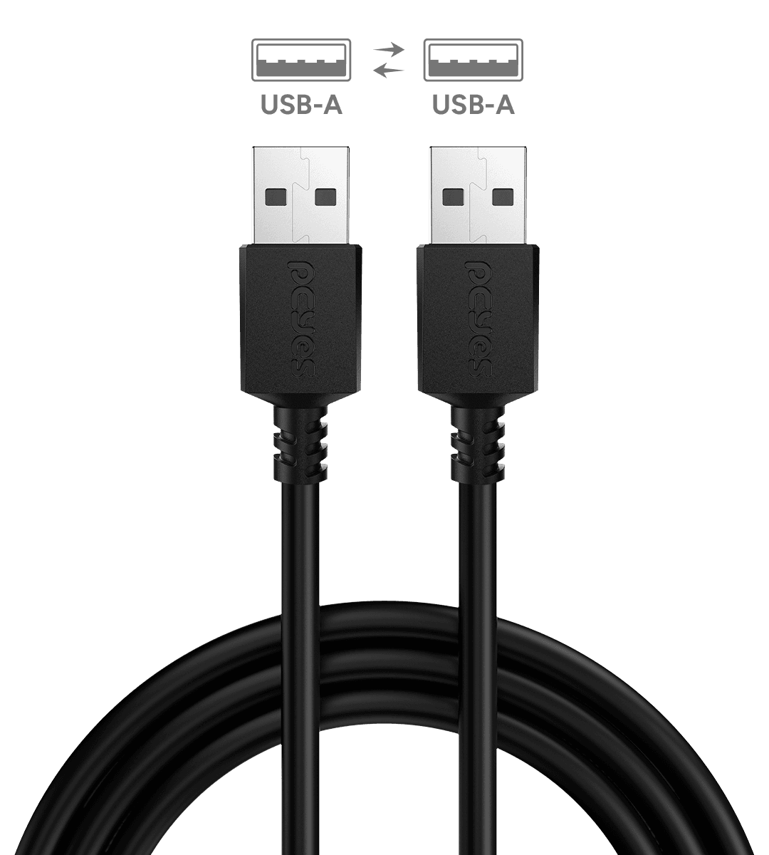Cabo PCYES USB 2.0 A para A 2 Metros Cobre Puro 480Mbps PUAM2-2 em destaque