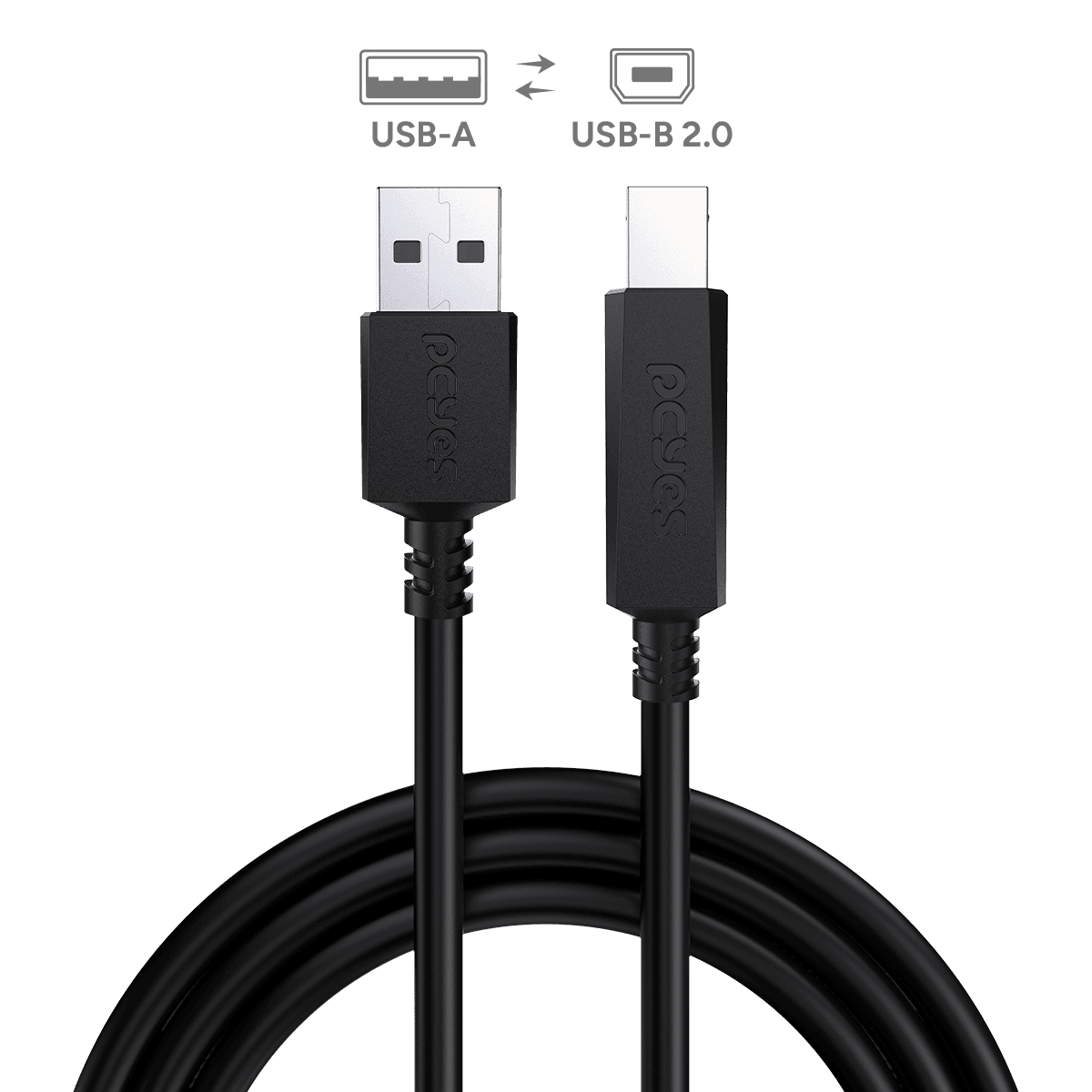 Cabo PCYES USB 2.0 A para B 3 Metros para Impressora PUABM2-3 em destaque