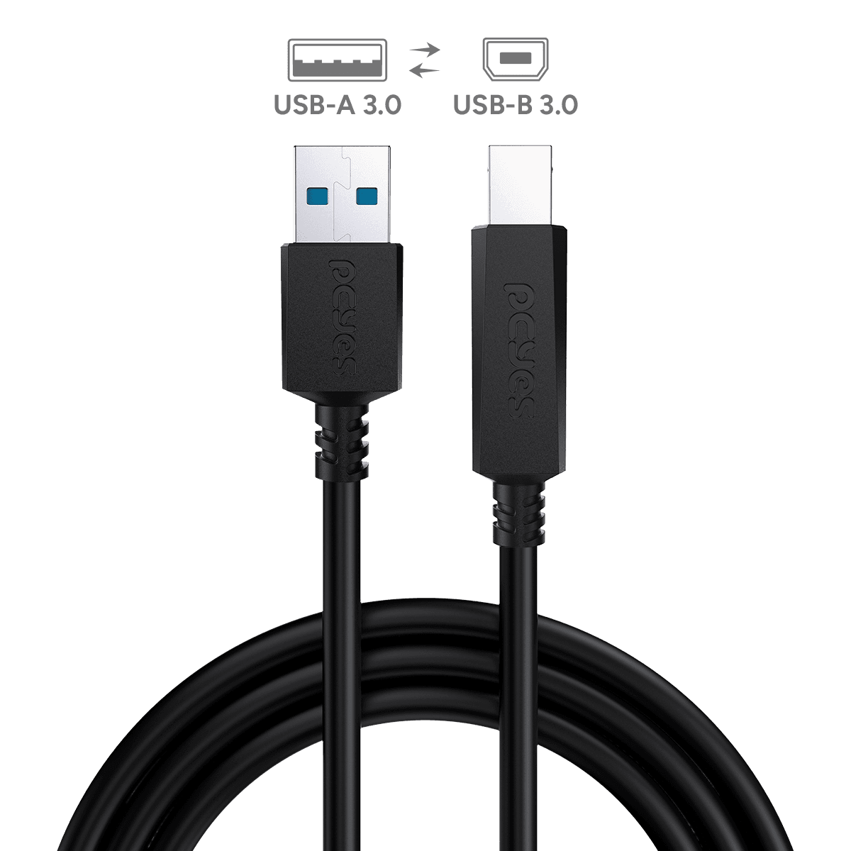 Cabo PCYES para Impressora USB A 3.0 para USB B 3.0 2 Metros PUABM3-2 em destaque