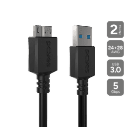 Cabo PCYES USB A 3.0 para Micro USB B 3.0 2m PUAMCM3-2 1